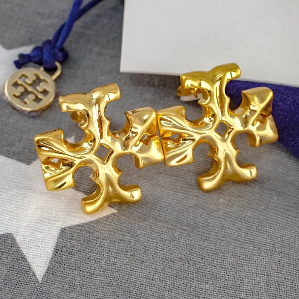 Tory Burch Roxanne Exaggerated XL Clip-On Statement Earrings (Brand New)